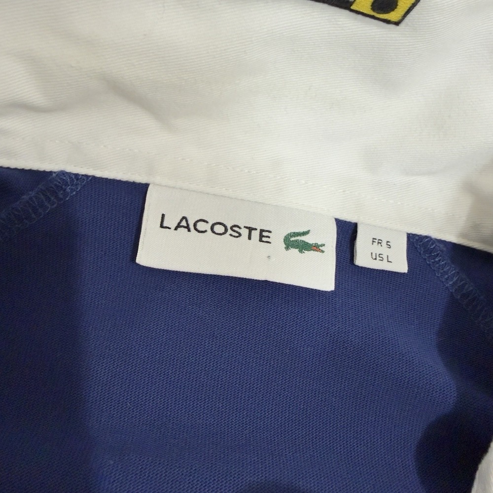 Lacoste Sailing Gear Long Sleeve Rugby Polo Shirt Blue Nautical Streetwear Large - Picture 12 of 15